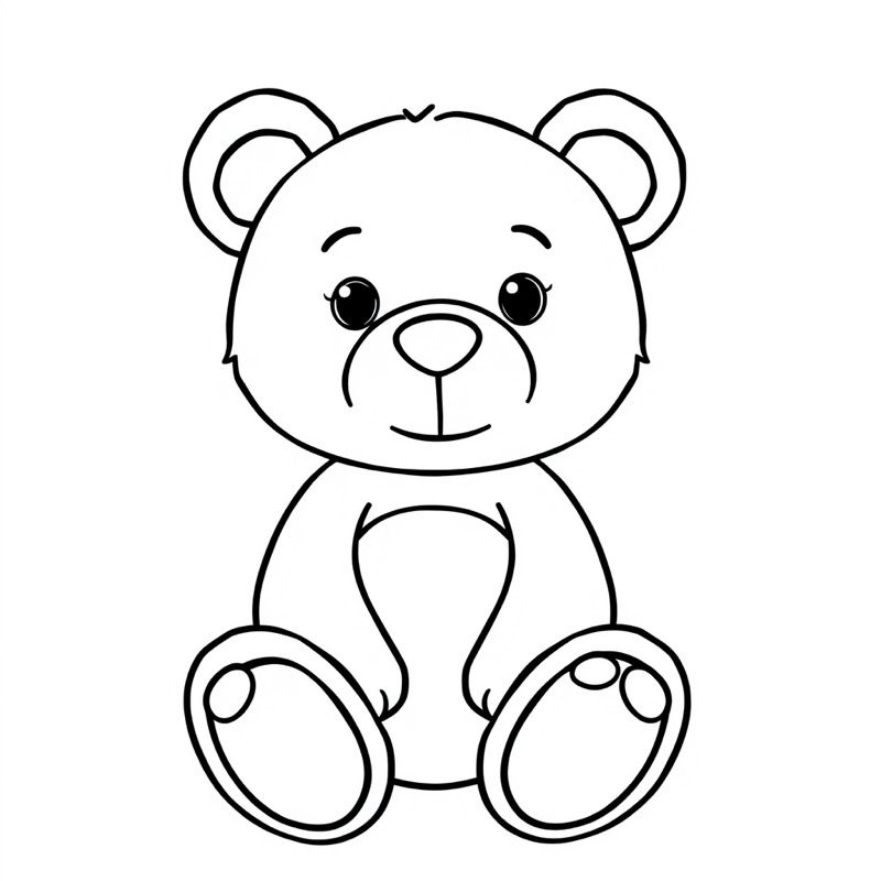 Teddy Bear Coloring Page