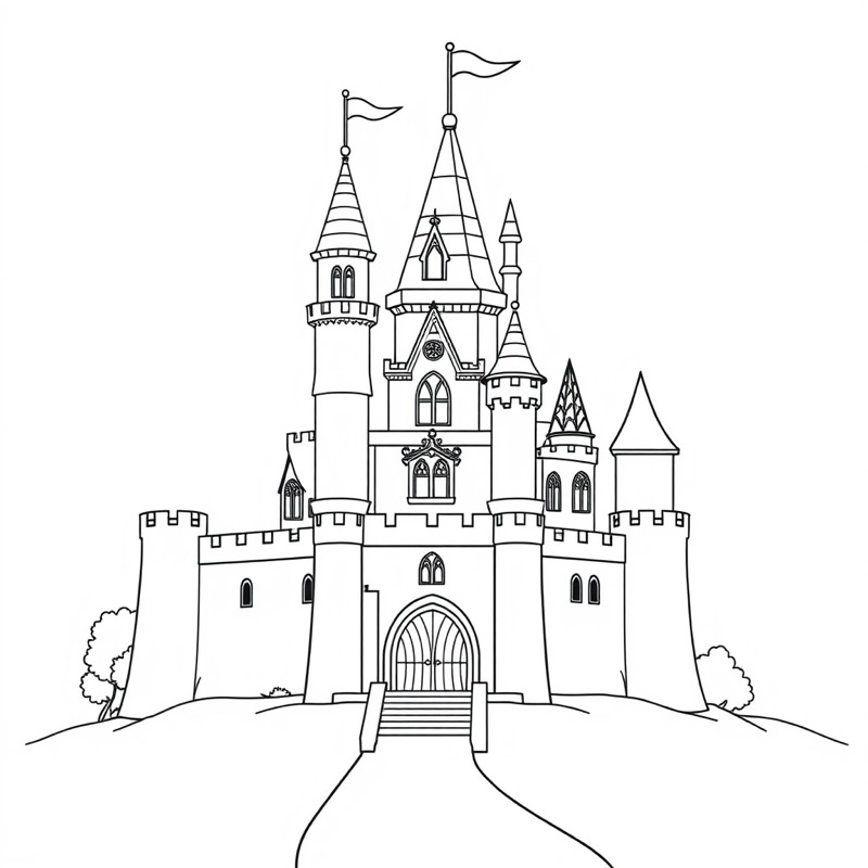 Castle Coloring Page