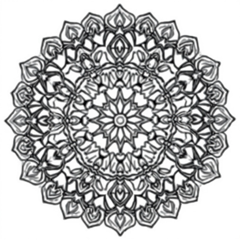 Geometric Mandala Coloring Page