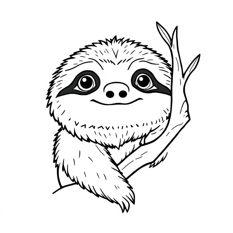 Sloth Coloring Page